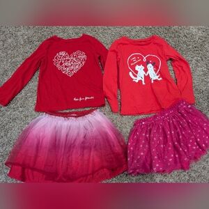 5t Valentine's clothing bundle puppies tulle Carter's cat & jack